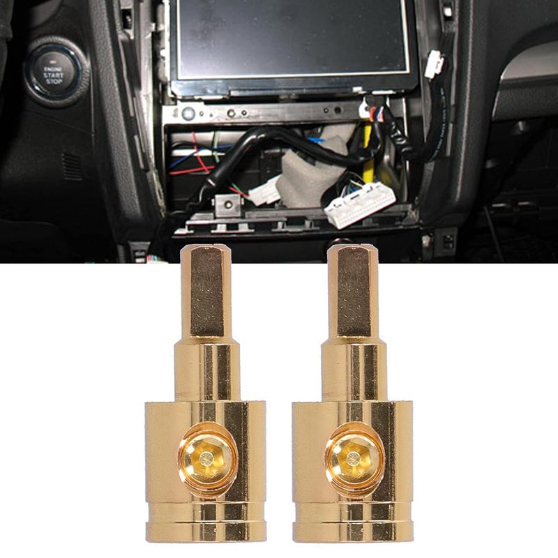 plplaaoo 0 Gauge Terminals,0 Gauge to 4 Gauge Reducer, 2PCS Pure Copper Gold-Plated Car Audio Connectors - 1/0 Gauge Input, 4 Gauge Solid Pin Output for Amp Battery Power Wire - Image 5